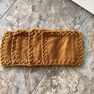 Handmade Crocheted Mustard Yellow Coasters
